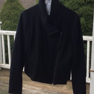 Moto jacket asymmetrical. Black & navy blue.